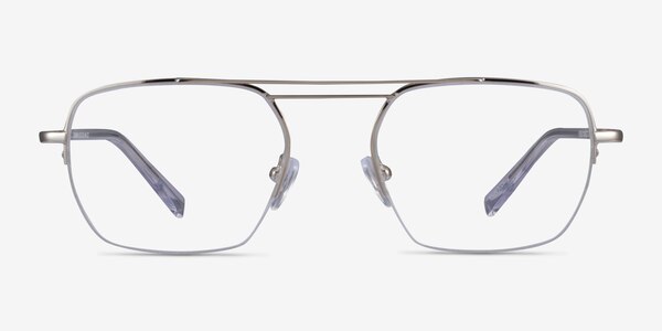 Cabrini Silver Clear Métal Montures de lunettes de vue