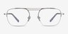 Cabrini Silver Clear MétalMontures de lunettes de vue d'EyeBuyDirect, Vue de Face