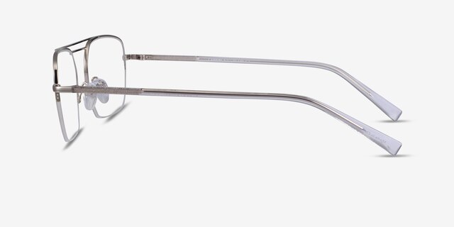 Cabrini Silver Clear MétalMontures de lunettes de vue d'EyeBuyDirect, Vue de Côté