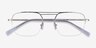 Cabrini Silver Clear MétalMontures de lunettes de vue d'EyeBuyDirect, Vue Rapprochée