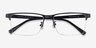 Childeric Black Gold MétalMontures de lunettes de vue d'EyeBuyDirect, Vue Rapprochée