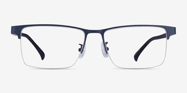 Childeric Bleu marine MétalMontures de lunettes de vue d'EyeBuyDirect, Vue de Face