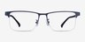 Childeric Bleu marine MétalMontures de lunettes de vue d'EyeBuyDirect, Vue de Face