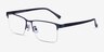 Childeric Bleu marine MétalMontures de lunettes de vue d'EyeBuyDirect, Vue d'Angle