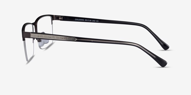 Childeric Gunmetal MetalEyeglass Frames from EyeBuyDirect, Side View