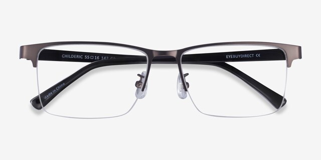 Childeric Gunmetal MetalEyeglass Frames from EyeBuyDirect, Closed View