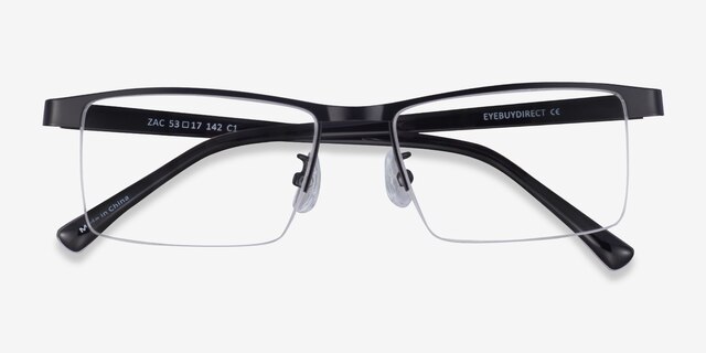 Zac Black Gold MétalMontures de lunettes de vue d'EyeBuyDirect, Vue Rapprochée