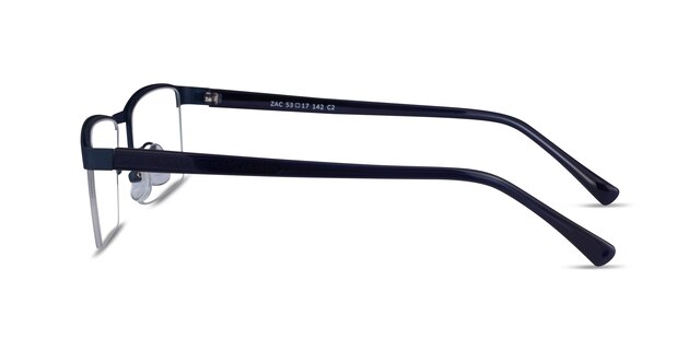 Zac Bleu MétalMontures de lunettes de vue d'EyeBuyDirect, Vue de Côté
