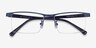 Zac Bleu MétalMontures de lunettes de vue d'EyeBuyDirect, Vue Rapprochée