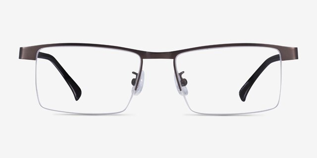 Zac Gunmetal MetalEyeglass Frames from EyeBuyDirect, Front View