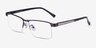 Zac Gunmetal MetalEyeglass Frames from EyeBuyDirect, Angle View