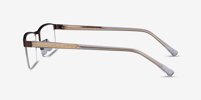 Zac Coffee Gold MetalEyeglass Frames from EyeBuyDirect, Side View