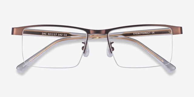 Zac Coffee Gold MetalEyeglass Frames from EyeBuyDirect, Closed View