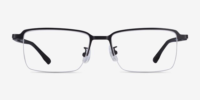 Nine Black MetalEyeglass Frames from EyeBuyDirect, Front View