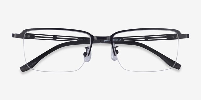 Nine Black MetalEyeglass Frames from EyeBuyDirect, Closed View