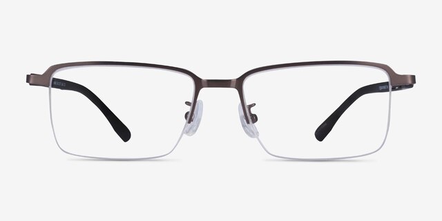 Nine Gunmetal MetalEyeglass Frames from EyeBuyDirect, Front View