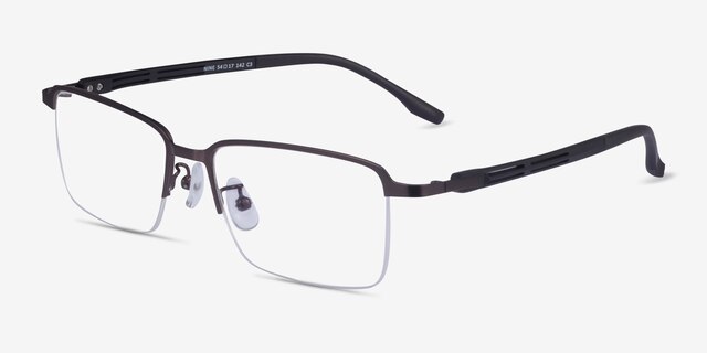 Nine Gunmetal MetalEyeglass Frames from EyeBuyDirect, Angle View