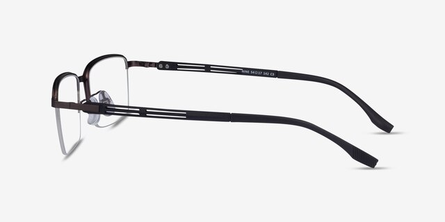 Nine Gunmetal MetalEyeglass Frames from EyeBuyDirect, Side View