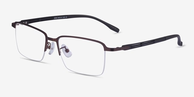 Nine Coffee Black MetalEyeglass Frames from EyeBuyDirect, Angle View