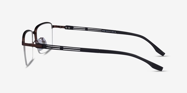 Nine Coffee Black MetalEyeglass Frames from EyeBuyDirect, Side View