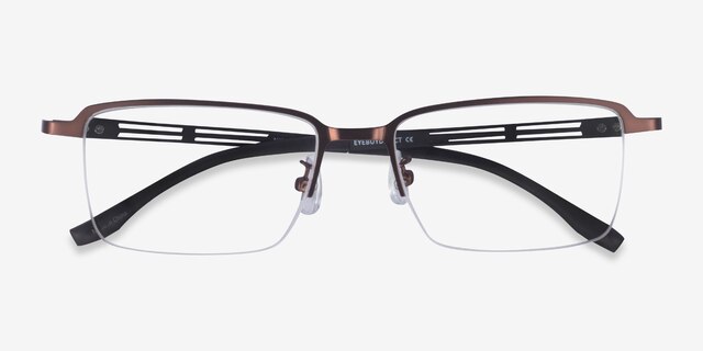 Nine Coffee Black MetalEyeglass Frames from EyeBuyDirect, Closed View