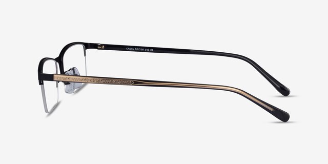 Cadel Black Gold MetalEyeglass Frames from EyeBuyDirect, Side View