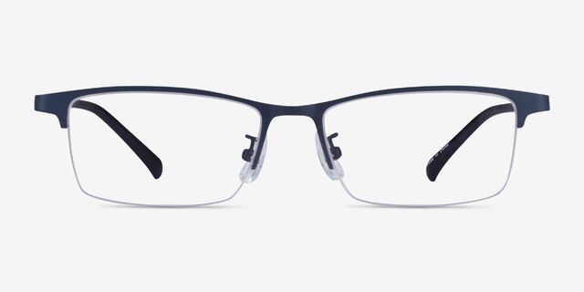 Cadel Navy MetalEyeglass Frames from EyeBuyDirect, Front View