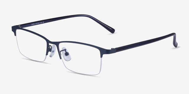 Cadel Navy MetalEyeglass Frames from EyeBuyDirect, Angle View