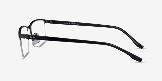 Thesis Gunmetal Black MetalEyeglass Frames from EyeBuyDirect, Side View