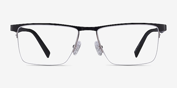 Chronos Silver Black Metal Eyeglass Frames