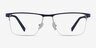 Chronos Blue Silver MetalEyeglass Frames from EyeBuyDirect, Front View
