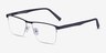 Chronos Blue Silver MetalEyeglass Frames from EyeBuyDirect, Angle View