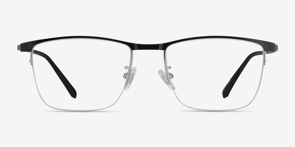 Shawn Black Silver Metal Eyeglass Frames