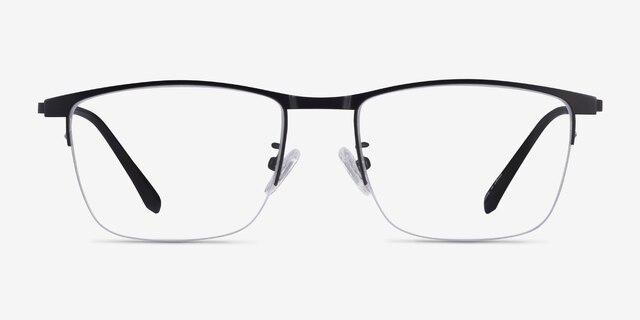 Shawn Matte Black MetalEyeglass Frames from EyeBuyDirect, Front View