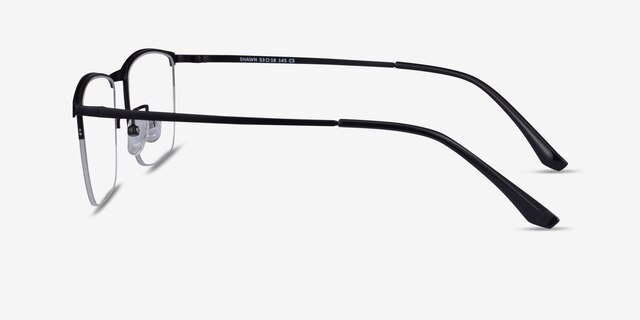 Shawn Matte Black MetalEyeglass Frames from EyeBuyDirect, Side View