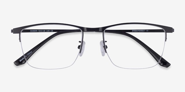 Shawn Matte Black MetalEyeglass Frames from EyeBuyDirect, Closed View