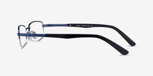 Cleo Matte Blue MetalEyeglass Frames from EyeBuyDirect, Side View