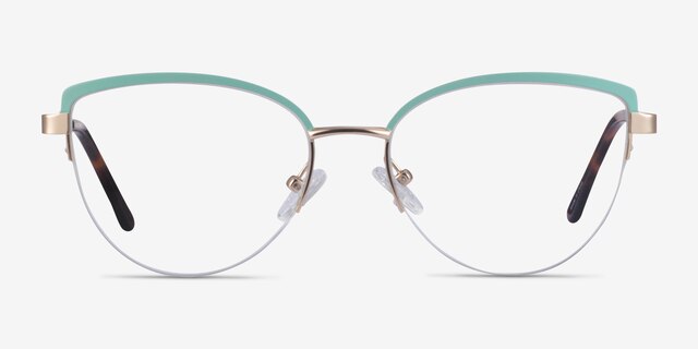 Anacostia Green Gold MetalEyeglass Frames from EyeBuyDirect, Front View