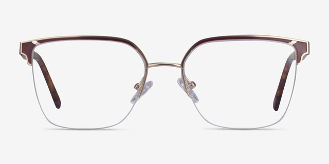 Piccadilly Gold Burgundy AcetateEyeglass Frames from EyeBuyDirect, Front View