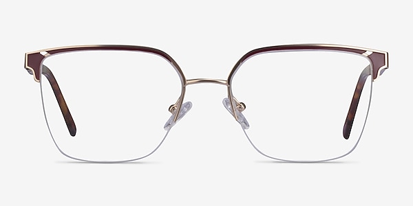 Piccadilly Gold Burgundy Acetate Eyeglass Frames