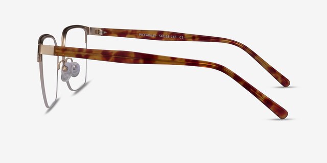 Piccadilly Gold Burgundy AcetateEyeglass Frames from EyeBuyDirect, Side View