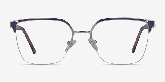 Piccadilly Silver Dark Blue Acetate Eyeglass Frames from EyeBuyDirect