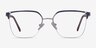 Piccadilly Silver Dark Blue AcetateEyeglass Frames from EyeBuyDirect, Front View