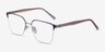 Piccadilly Silver Dark Blue AcetateEyeglass Frames from EyeBuyDirect, Angle View