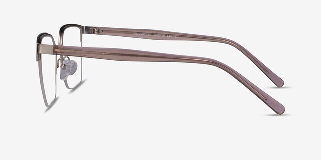 Piccadilly Silver Dark Blue AcetateEyeglass Frames from EyeBuyDirect, Side View