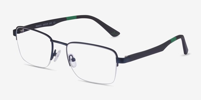 Primus Navy MetalEyeglass Frames from EyeBuyDirect, Angle View