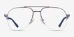 Hydroflux Gunmetal MetalEyeglass Frames from EyeBuyDirect, Front View