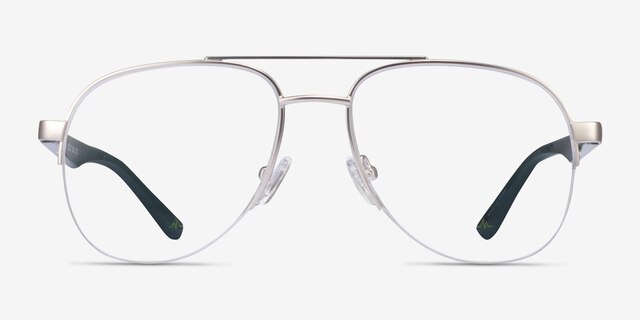Hydroflux Silver MetalEyeglass Frames from EyeBuyDirect, Front View