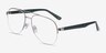Hydroflux Silver MetalEyeglass Frames from EyeBuyDirect, Angle View
