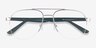 Hydroflux Silver MetalEyeglass Frames from EyeBuyDirect, Closed View
